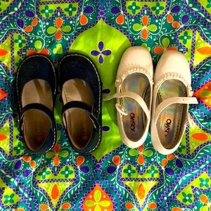 Leather Mary Janes and White high heels 11T